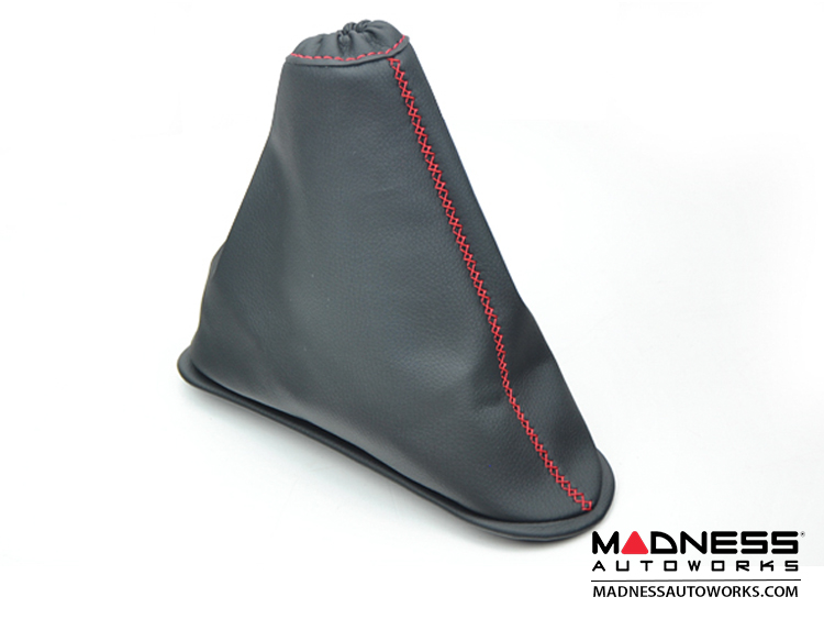 FIAT 500 eBrake Boot - Black Leather w/ Red Cross Stitching 